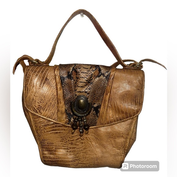 Sharif Handbags - Vintage Sharif Snakeskin Crossbody western Bohemian bag